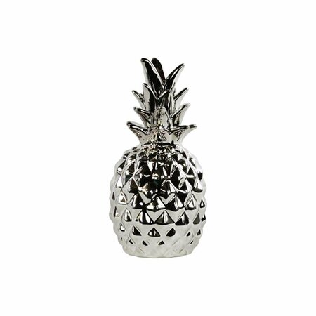 SMARTGIFTS Urban Trends Collection  Ceramic Pineapple Figurine, Silver SM2500777